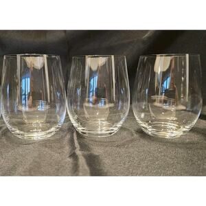 Riedel Stemless Viognier White Wine Chardonnay Small Glasses Crystal SET of 3
